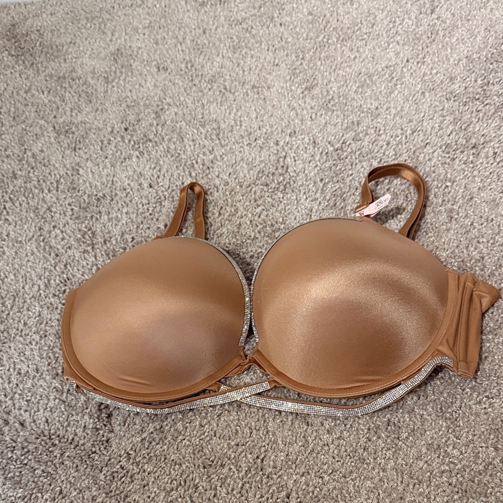 Victoria's Secret Brown Bra with Rhinestone Detail